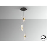 Iliada 3 Light Dimmable LED Cluster Pendant 21W 3000K - Gold/Transparent