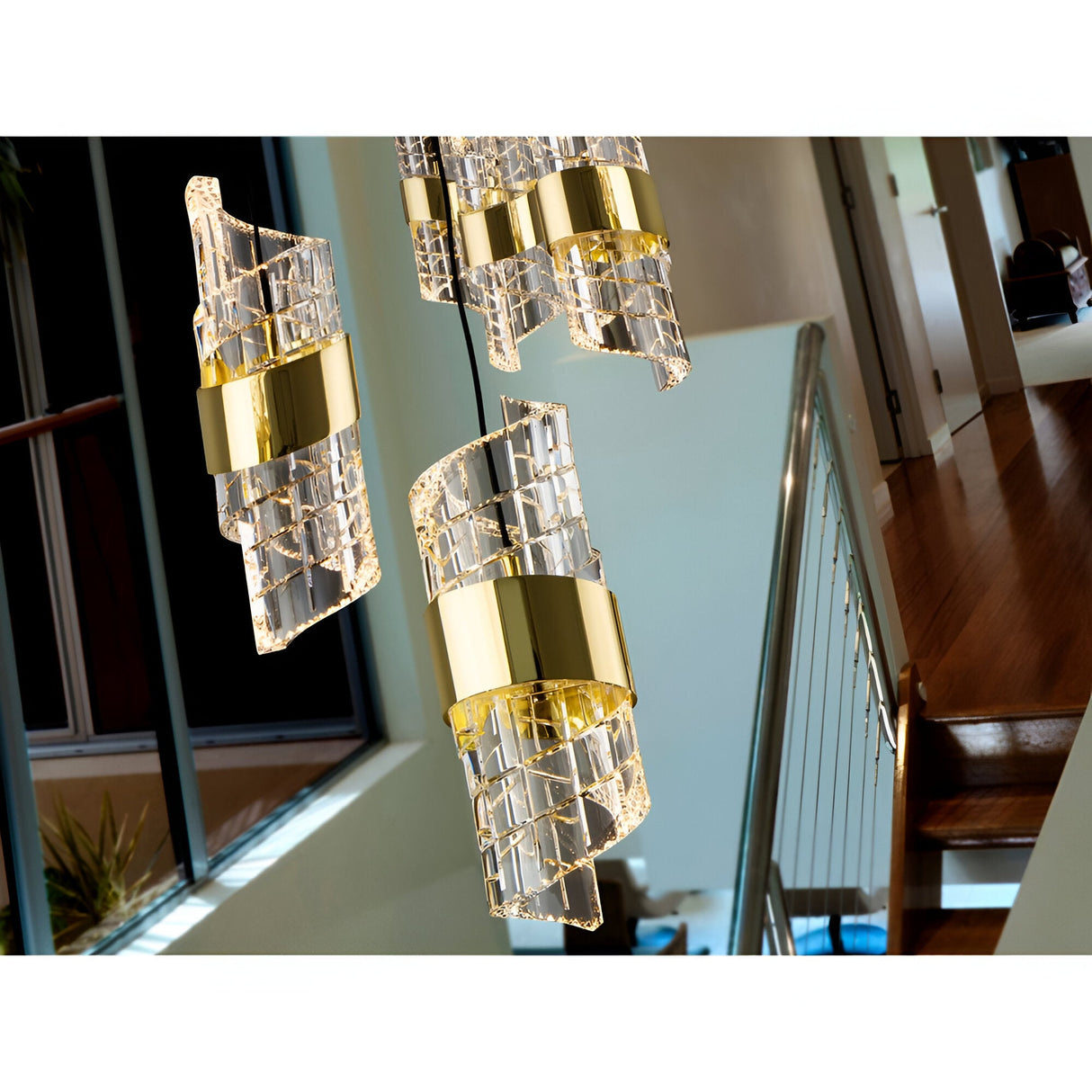 Iliada 13 Light Dimmable LED Cluster Pendant - Gold/Transparent (With Remote Control)
