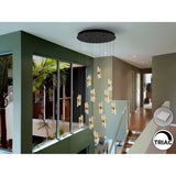 Iliada 13 Light Dimmable LED Cluster Pendant - Gold/Transparent (With Remote Control)