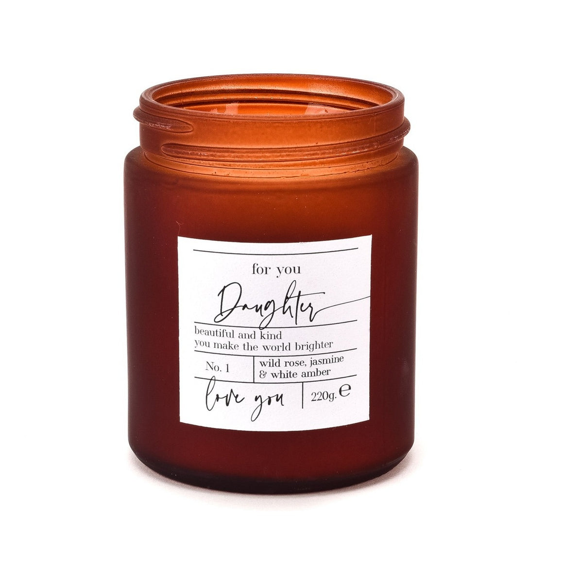 Daughter Wild Rose and Jasmine Scented Candle 220g - Brown