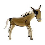 Miniature Glass Donkey Figurine with White Noseband - Brown
