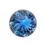 Round Water Splash Glass Ornament and Paperweight - Blue