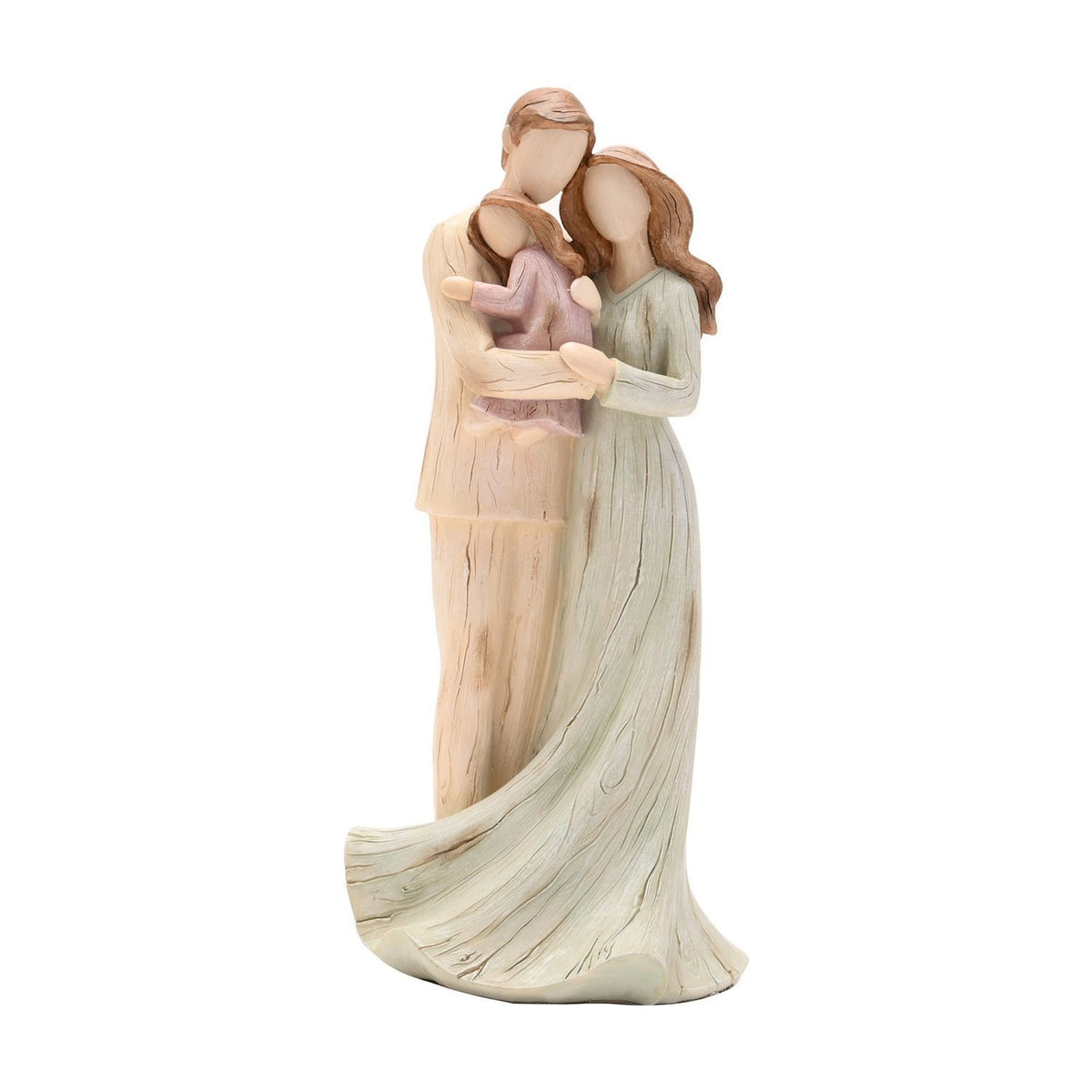 Just Us Three Daughter Family Resin Figurine - Beige & Turquoise