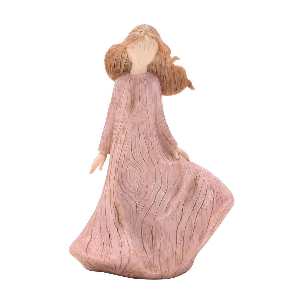 Standing Little Girl Family Resin Figurine - Purple & Brown