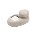 Speckled Stacking Pebble Resin Tea Light Candle Holder - Grey