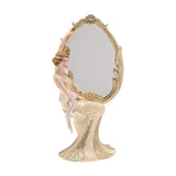 Golden Gatsby Seated Lady Freestanding Resin Mirror - Gold