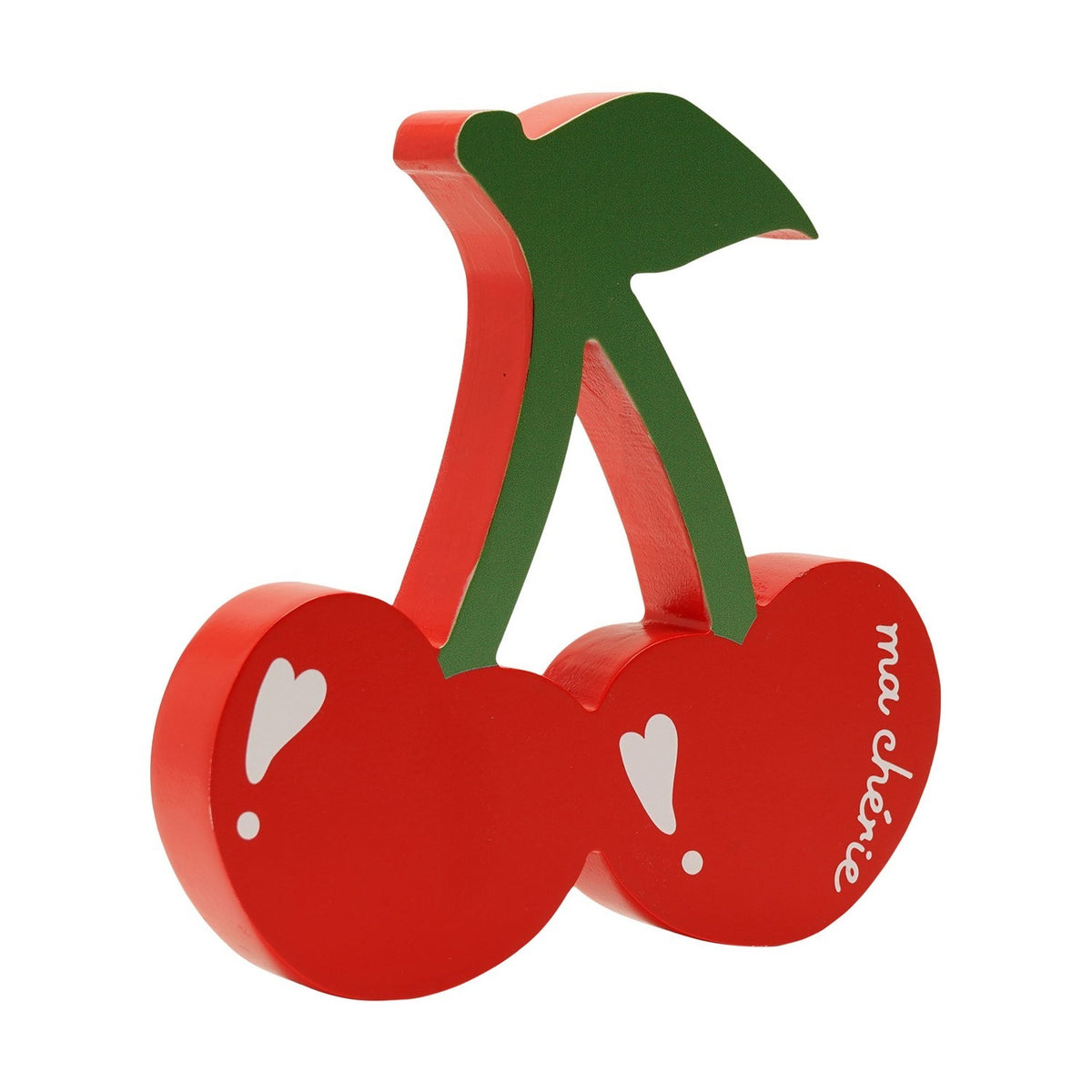 Ma chérie Double Cherry Freestanding Wooden Plaque - Red