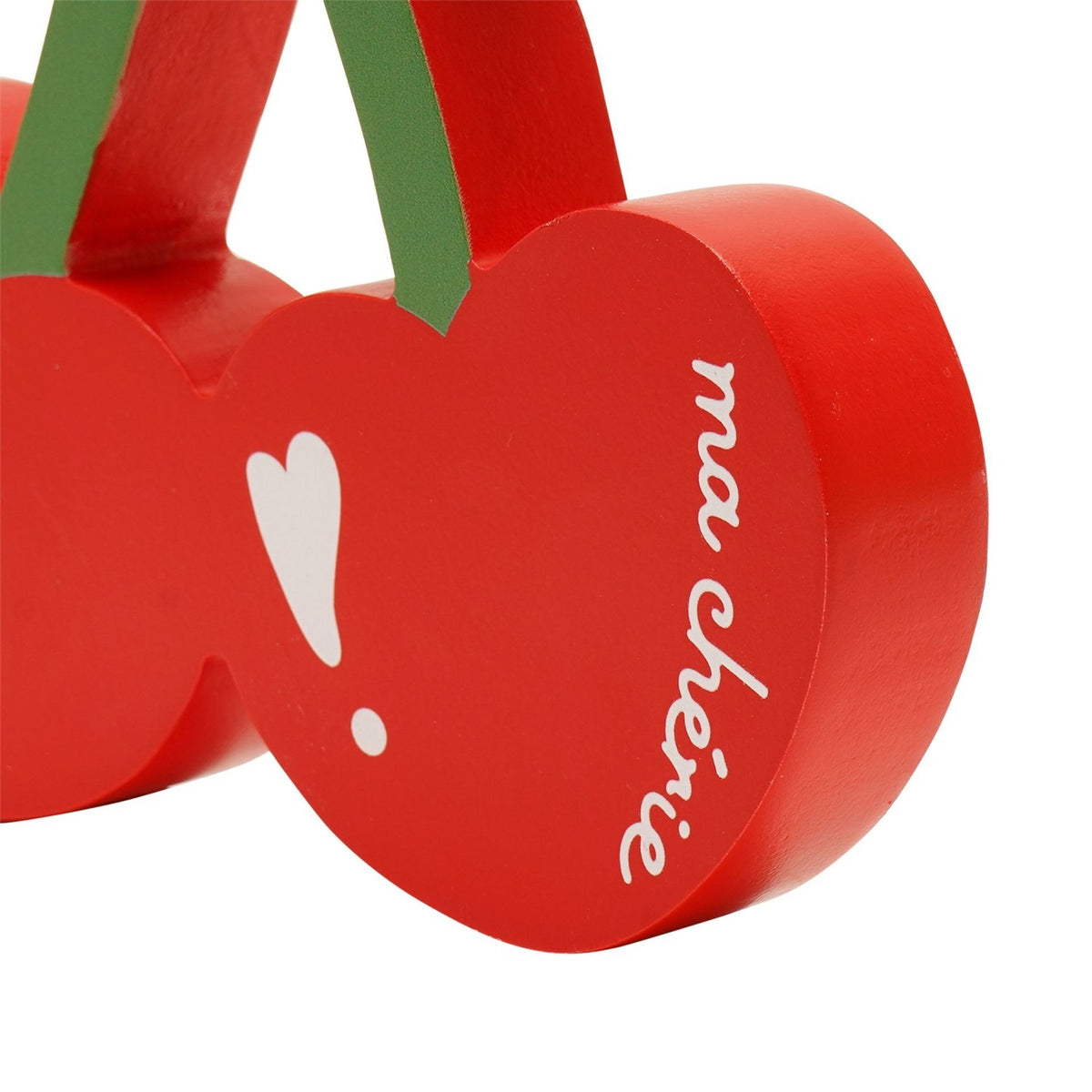 Ma chérie Double Cherry Freestanding Wooden Plaque - Red