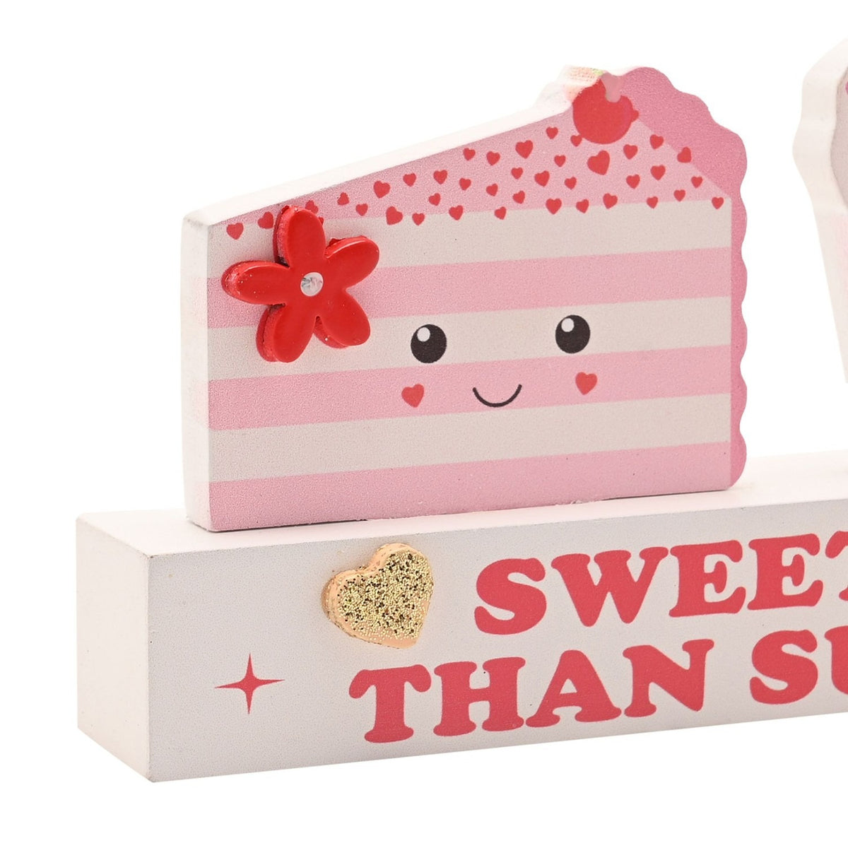 Sweeter Than Sugar Cake and Cupcake Wooden Plaque - White