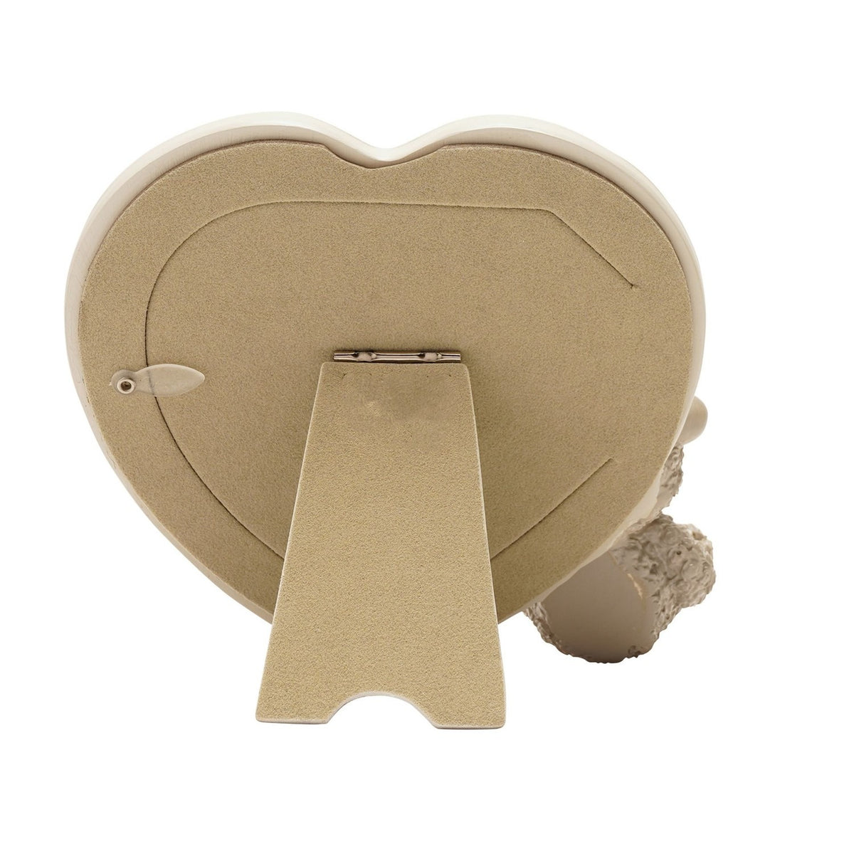 Rose Baby Bear White Heart Resin Photo Frame 4 x 4in - Grey