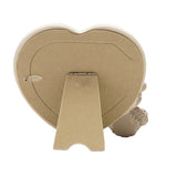 Rose Baby Bear White Heart Resin Photo Frame 4 x 4in - Grey