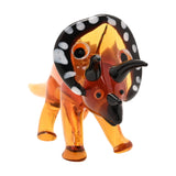 Triceratops Miniature Translucent Glass Figurine - Orange