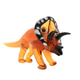 Triceratops Miniature Translucent Glass Figurine - Orange