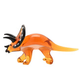 Triceratops Miniature Translucent Glass Figurine - Orange