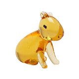 Sitting Capybara Miniature Glass Figurine - Orange