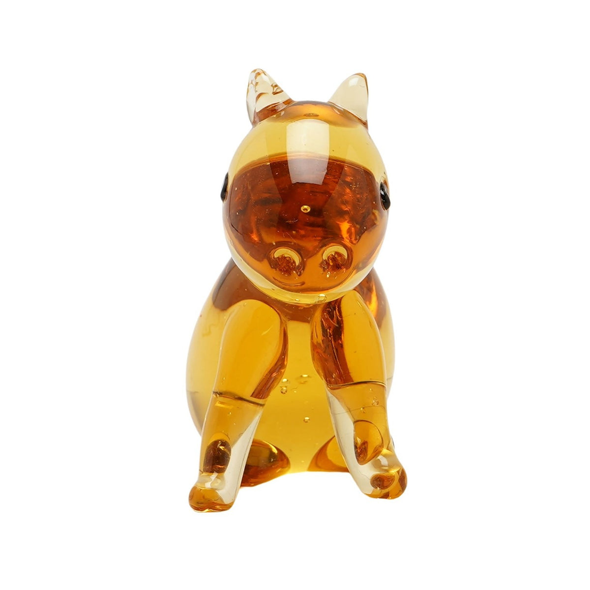 Sitting Capybara Miniature Glass Figurine - Orange