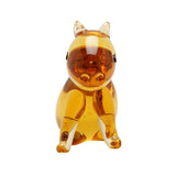 Sitting Capybara Miniature Glass Figurine - Orange