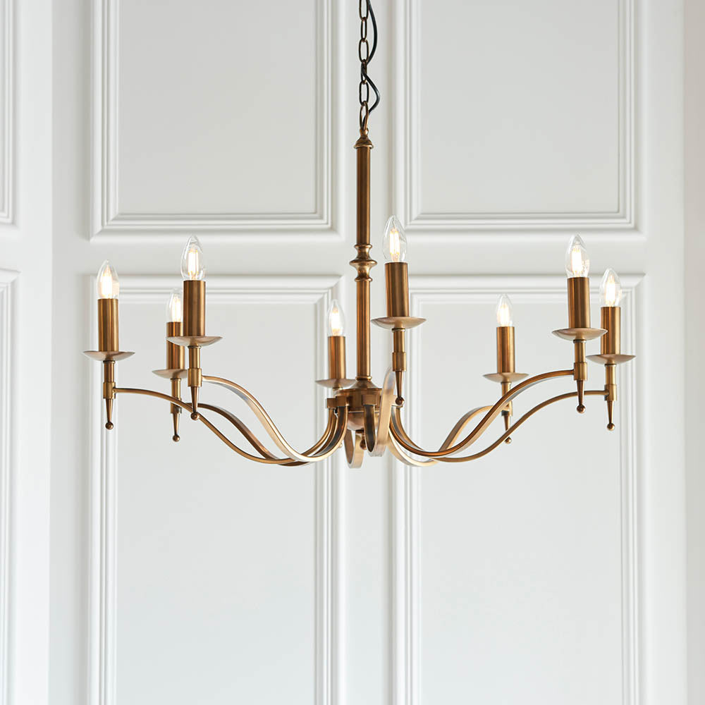 Ambledale 8 Light Pendant - Antique Brass
