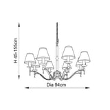 Ambledale 8 Light Pendant - Antique Brass