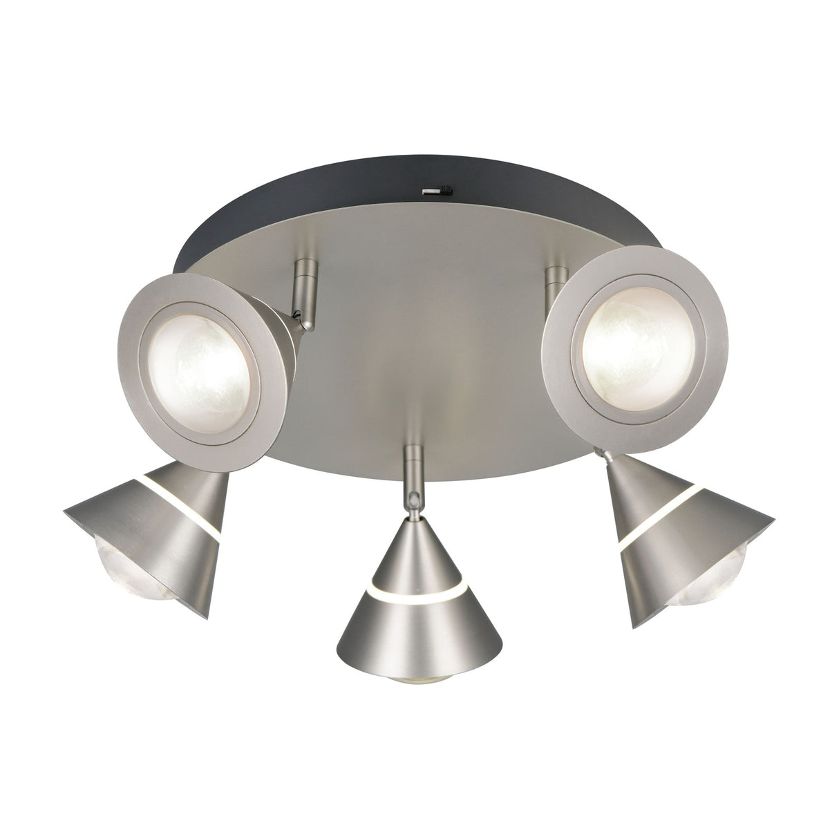 Romeo 5 Light LED Glass Ceiling Light – Satin Nickel