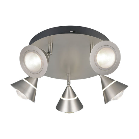 Romeo 5 Light LED Glass Ceiling Light – Satin Nickel