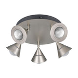 Romeo 5 Light LED Glass Ceiling Light – Satin Nickel