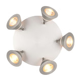 Romeo 5 Light LED Glass Ceiling Light – Satin Nickel