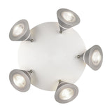 Romeo 5 Light LED Glass Ceiling Light – Satin Nickel