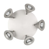 Romeo 5 Light LED Glass Ceiling Light – Satin Nickel
