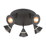 Romeo 5 Light LED Round Ceiling Light – Matt Black