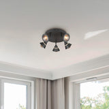 Romeo 5 Light LED Round Ceiling Light – Matt Black