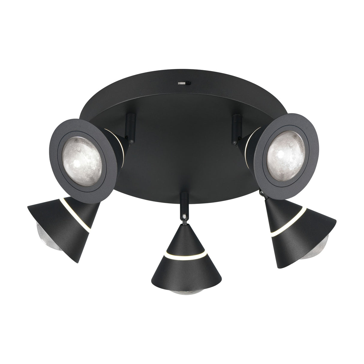 Romeo 5 Light LED Round Ceiling Light – Matt Black