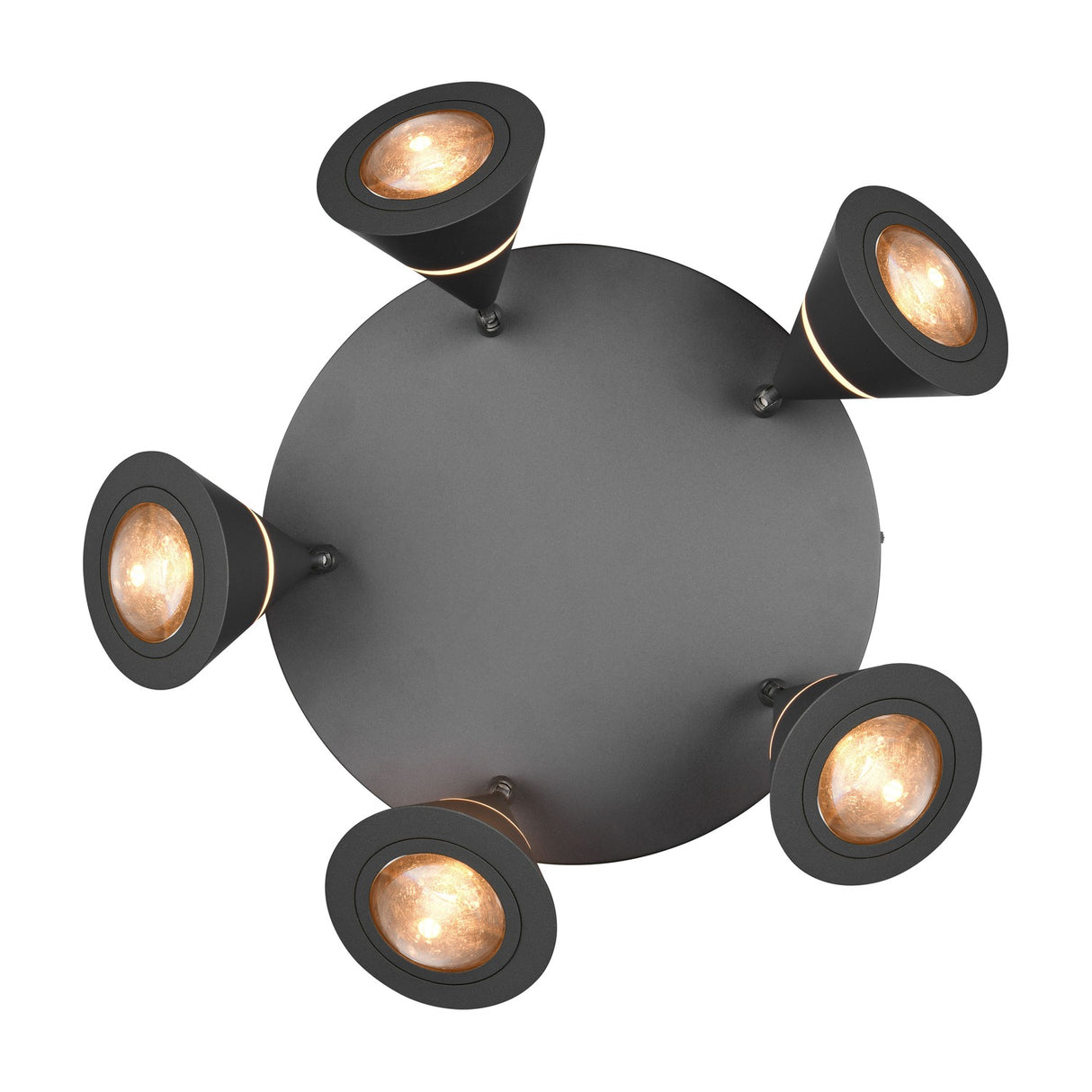 Romeo 5 Light LED Round Ceiling Light – Matt Black