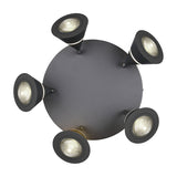 Romeo 5 Light LED Round Ceiling Light – Matt Black