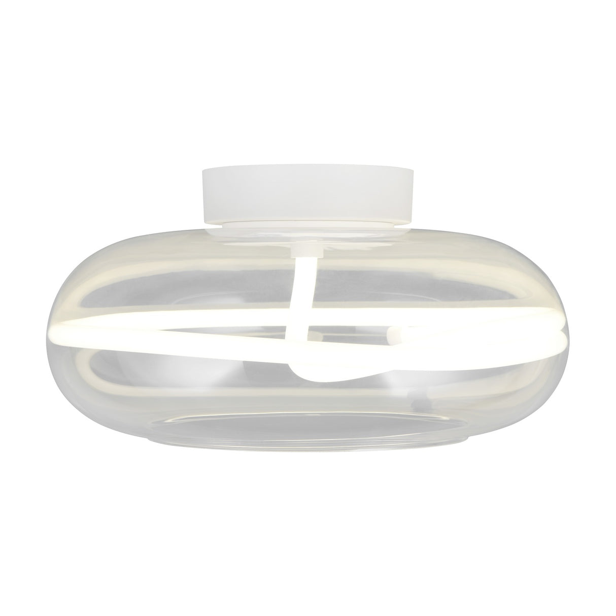 Tarsia LED Glass Ceiling Light – Matt White