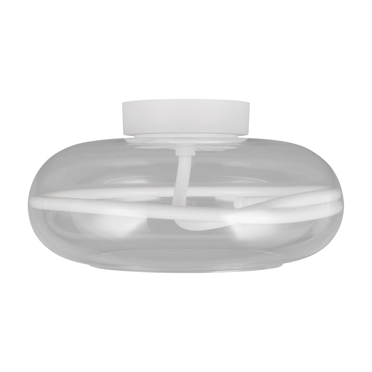 Tarsia LED Glass Ceiling Light – Matt White