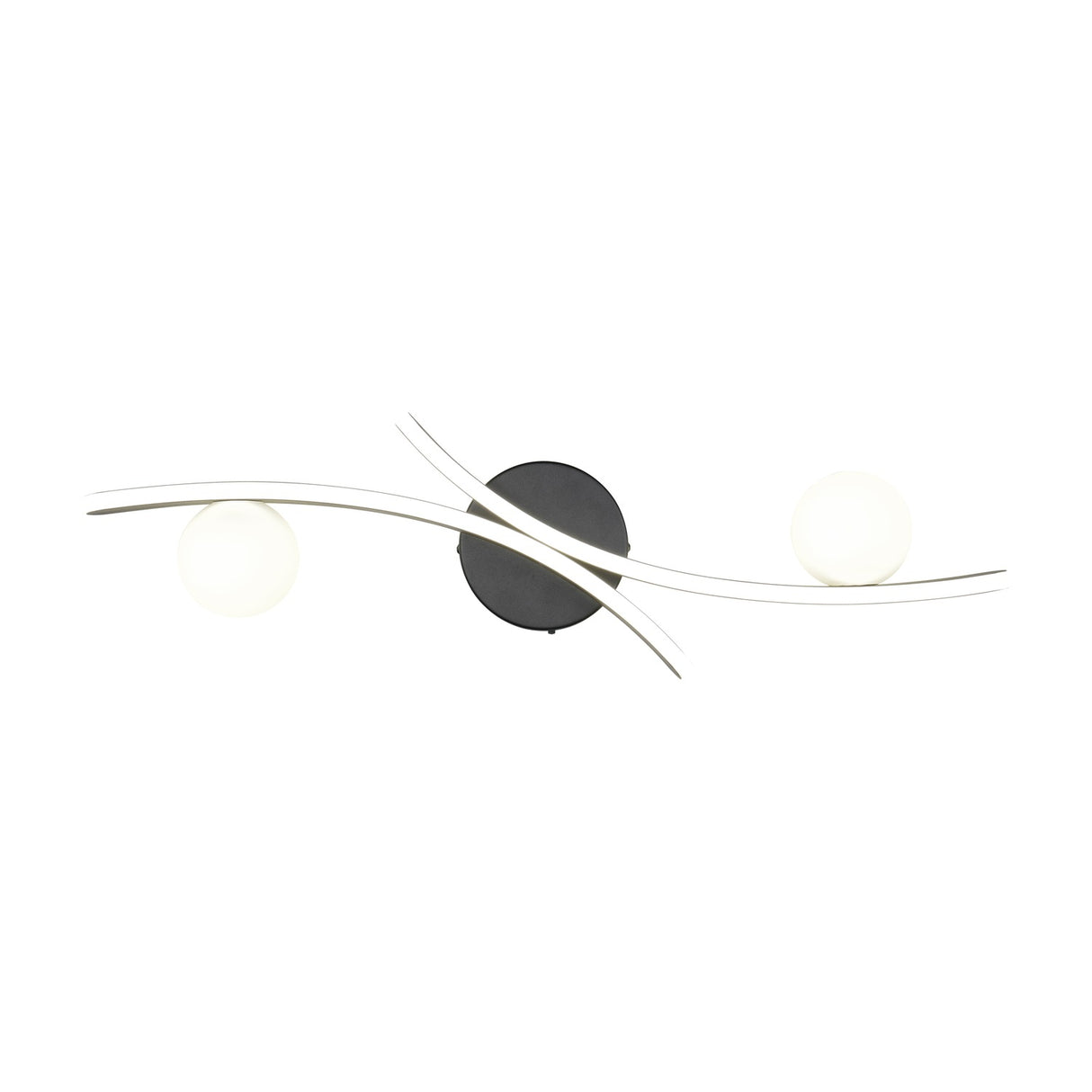 Napoli 2 Light LED Glass Ceiling Light – Matt Black