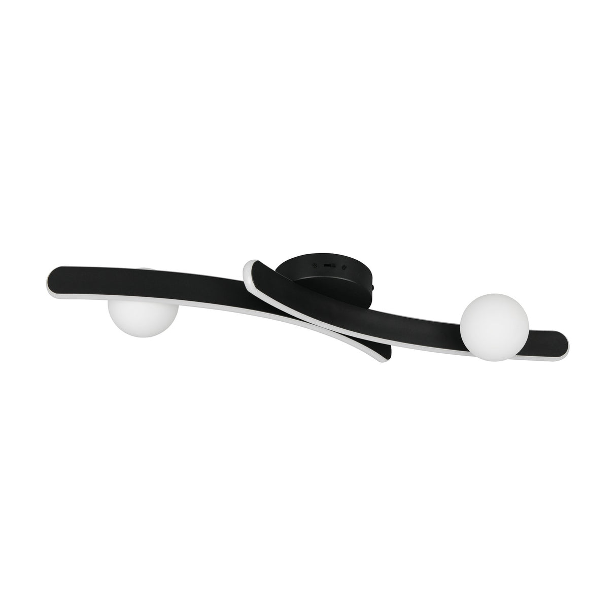 Napoli 2 Light LED Glass Ceiling Light – Matt Black