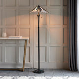 Larkbury Tiffany Floor Lamp - Black