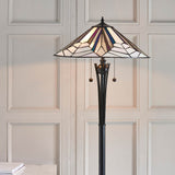 Larkbury Tiffany Floor Lamp - Black