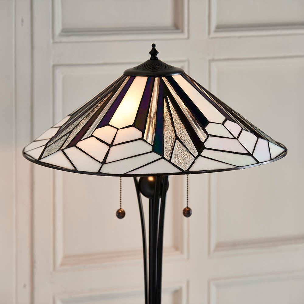 Larkbury Tiffany Floor Lamp - Black