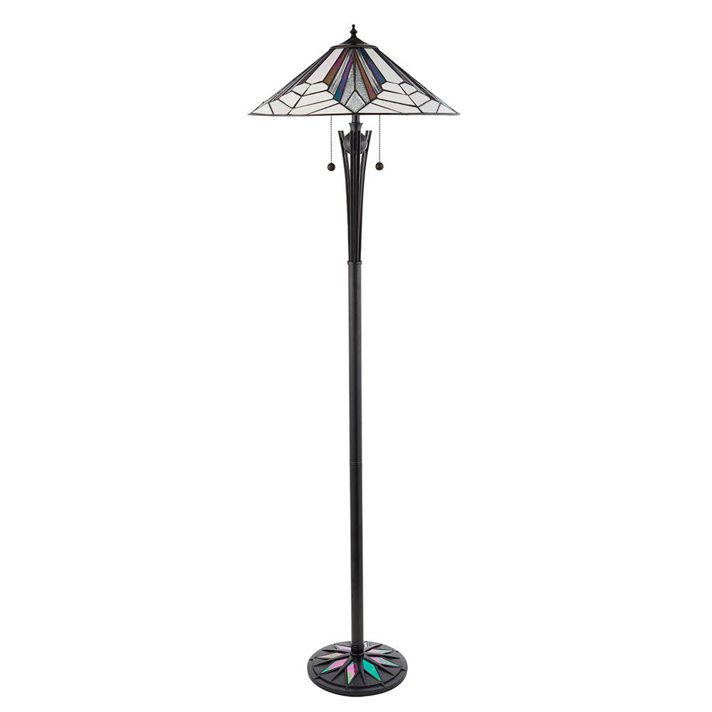 Larkbury Tiffany Floor Lamp - Black