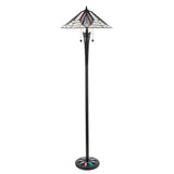 Larkbury Tiffany Floor Lamp - Black
