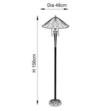 Larkbury Tiffany Floor Lamp - Black