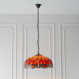 Alderworth Large 3 Light Tiffany Pendant - Flame
