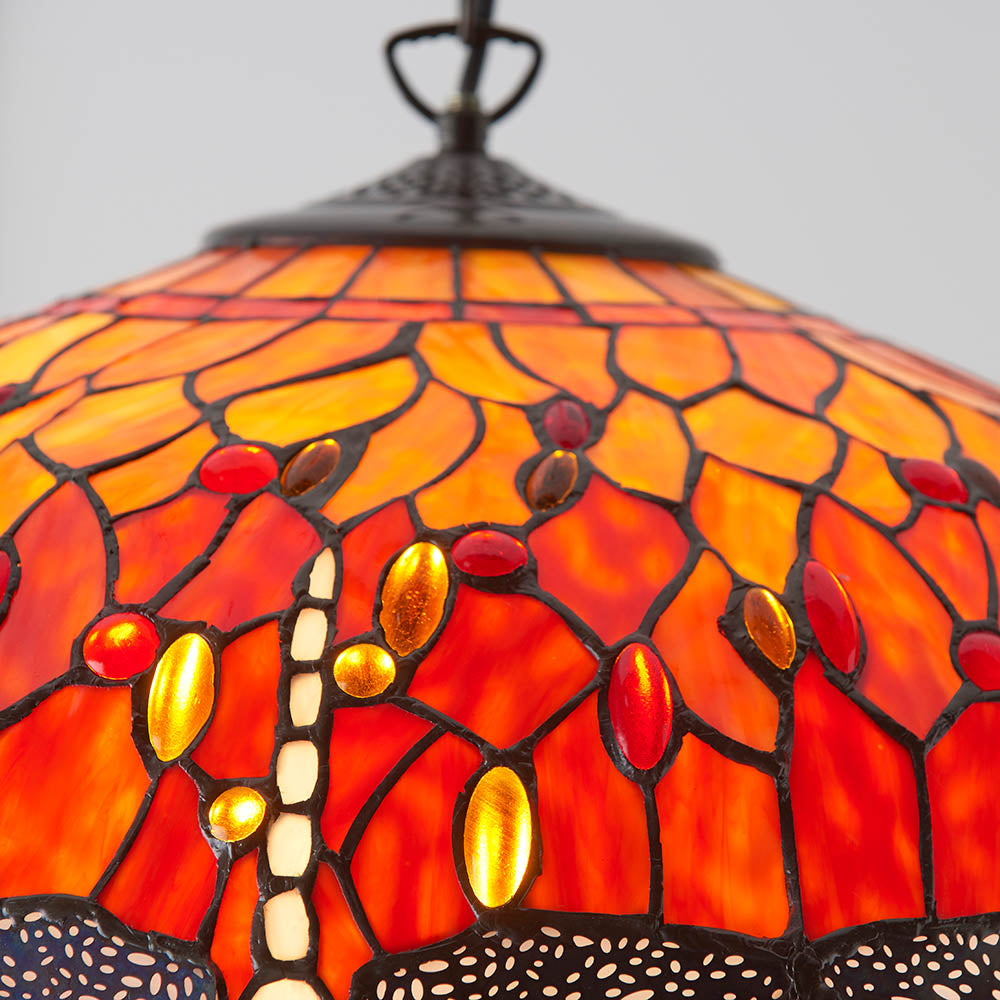Alderworth Large 3 Light Tiffany Pendant - Flame