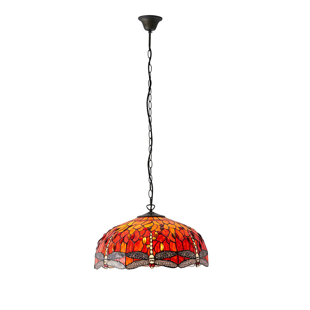 Alderworth Large 3 Light Tiffany Pendant - Flame