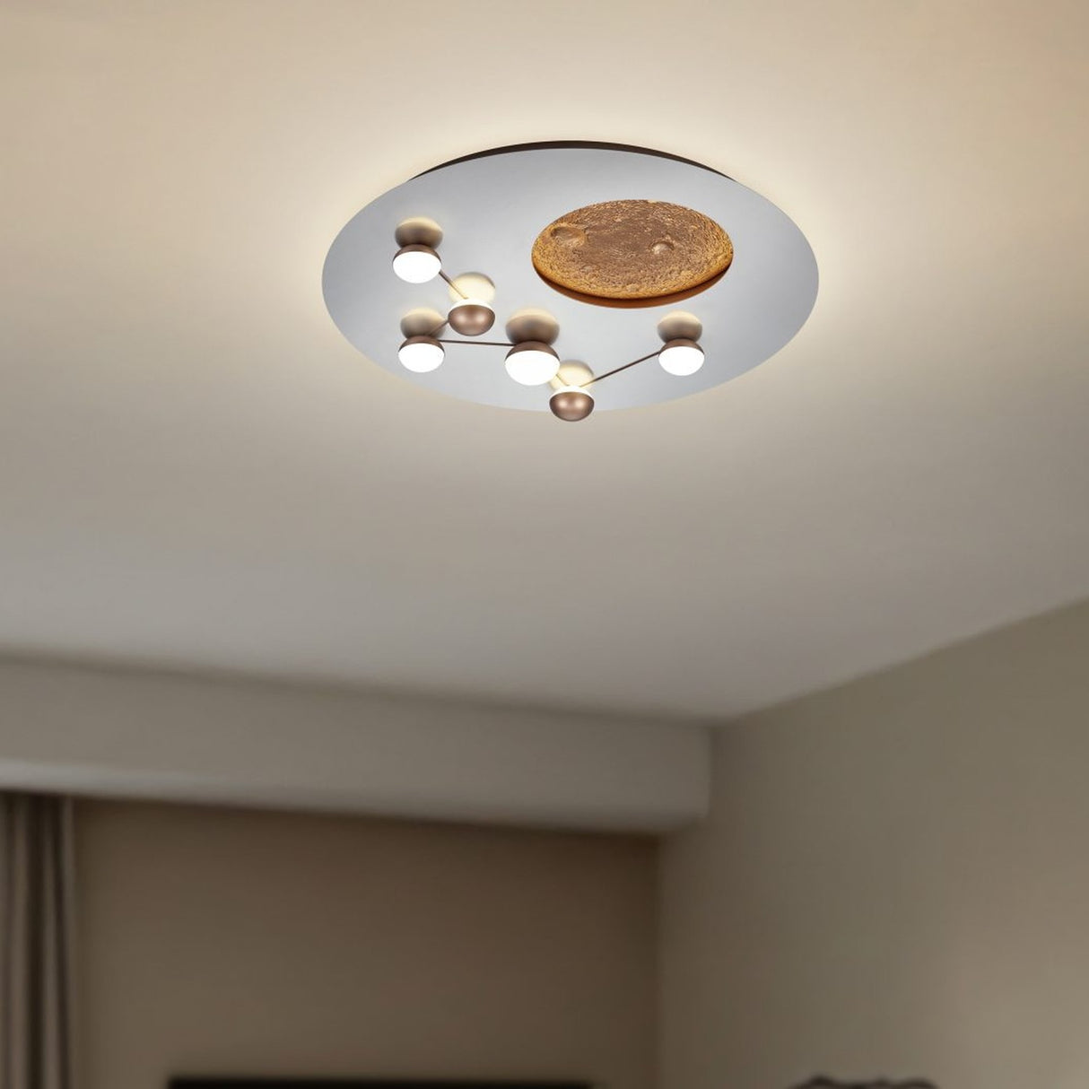Zodiac LED Glass Ceiling Light – Brushed Aluminium