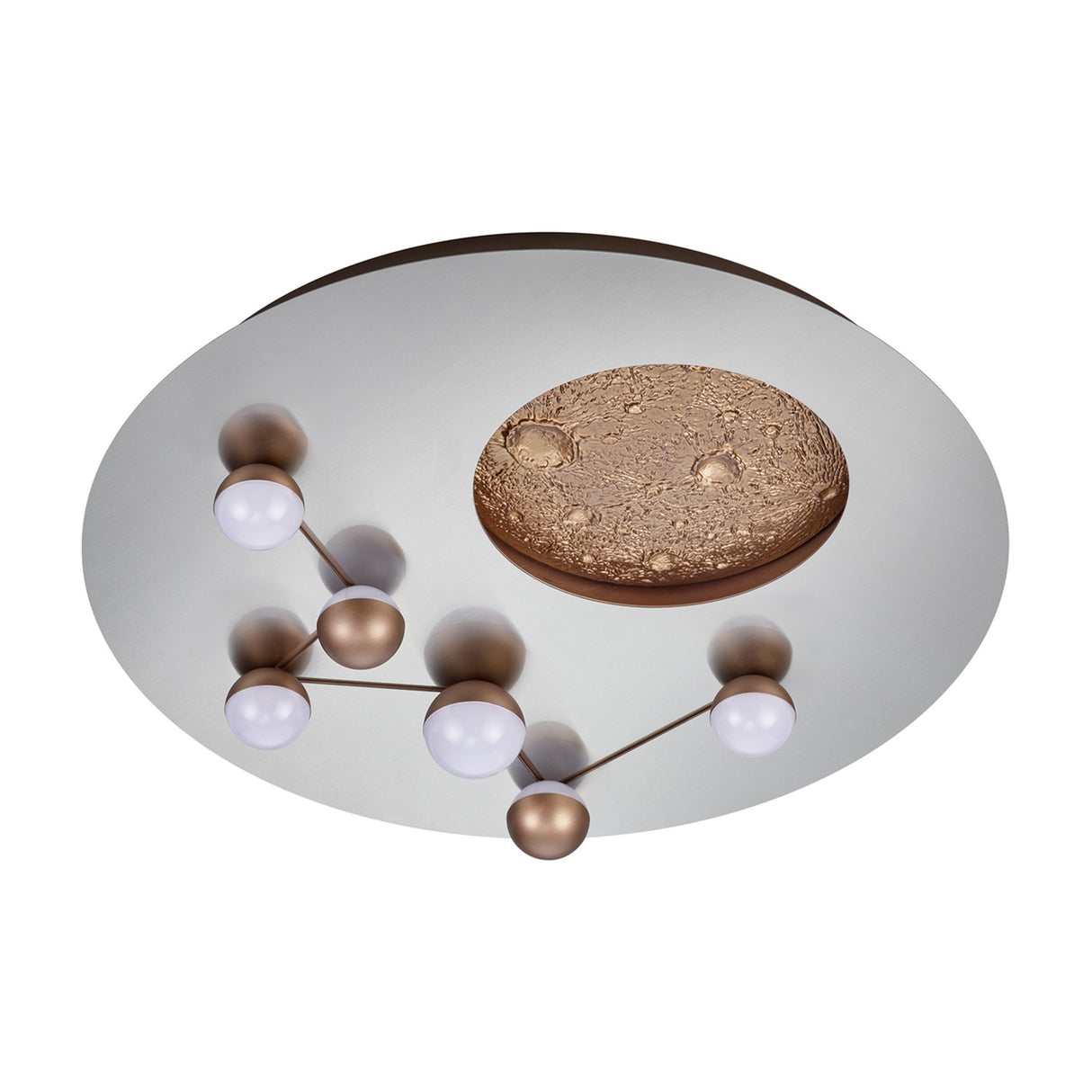 Zodiac LED Glass Ceiling Light – Brushed Aluminium