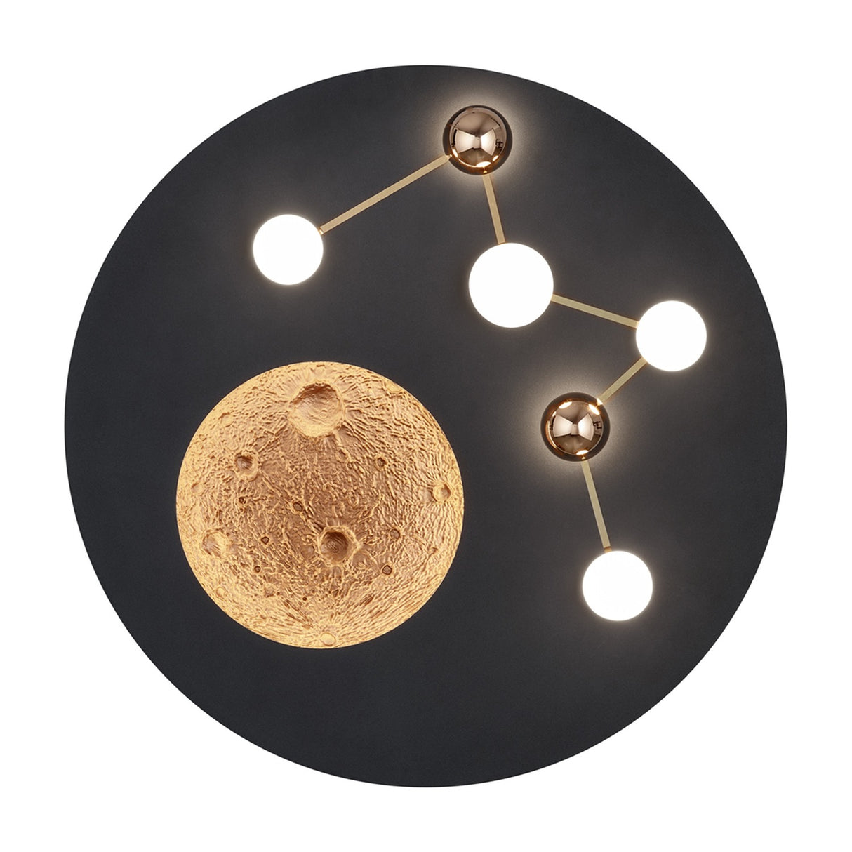 Zodiac LED Glass Ceiling Light – Matt Black